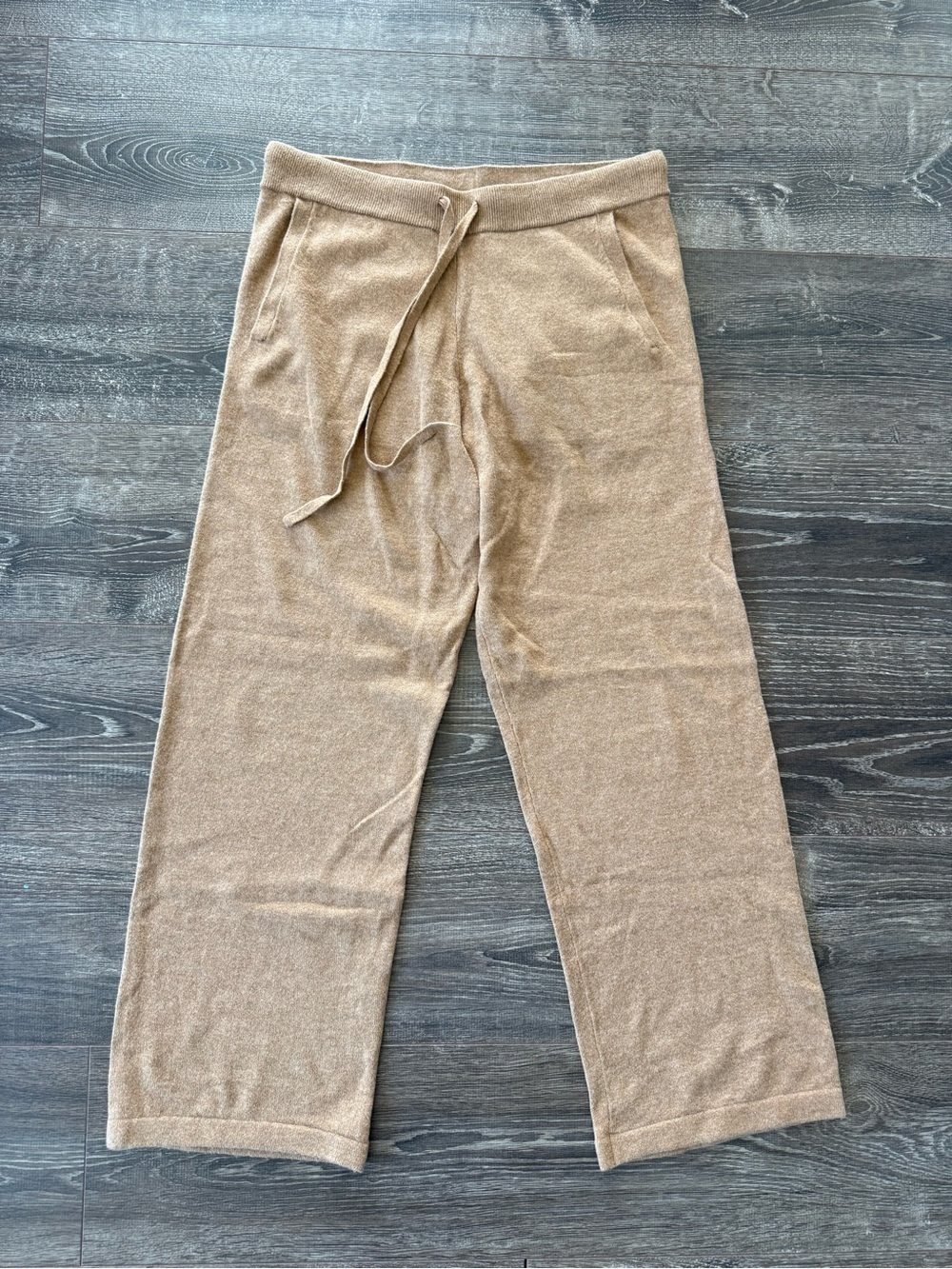 GAP Camel cashsoft Knit Wide-Leg Loungewear Pants size small